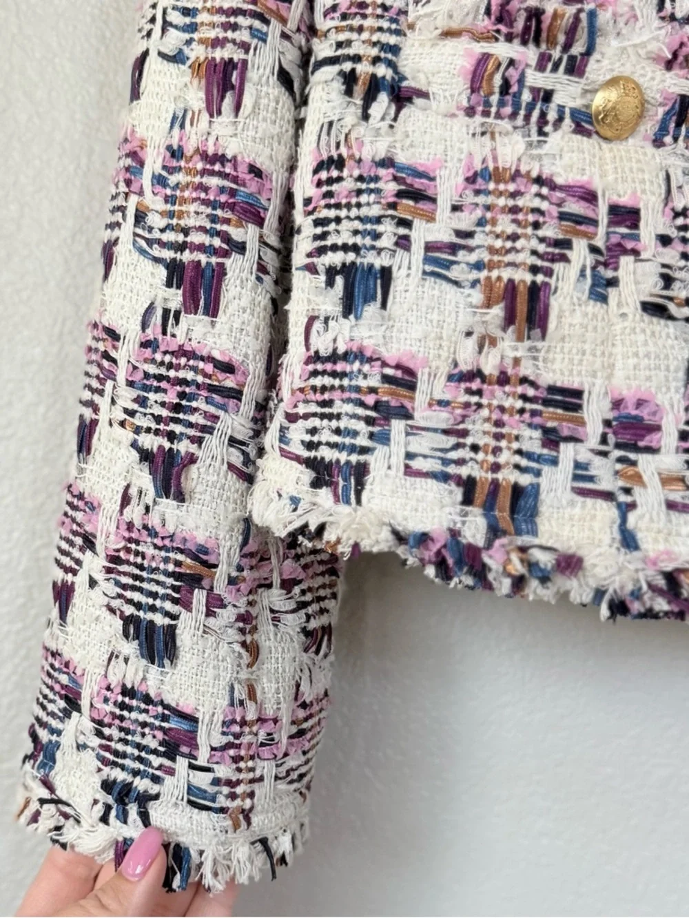 TALBOTS NWT 12 Collarless Tweed Jacket • Classic Business Casual Office Preppy - Picture 4 of 14